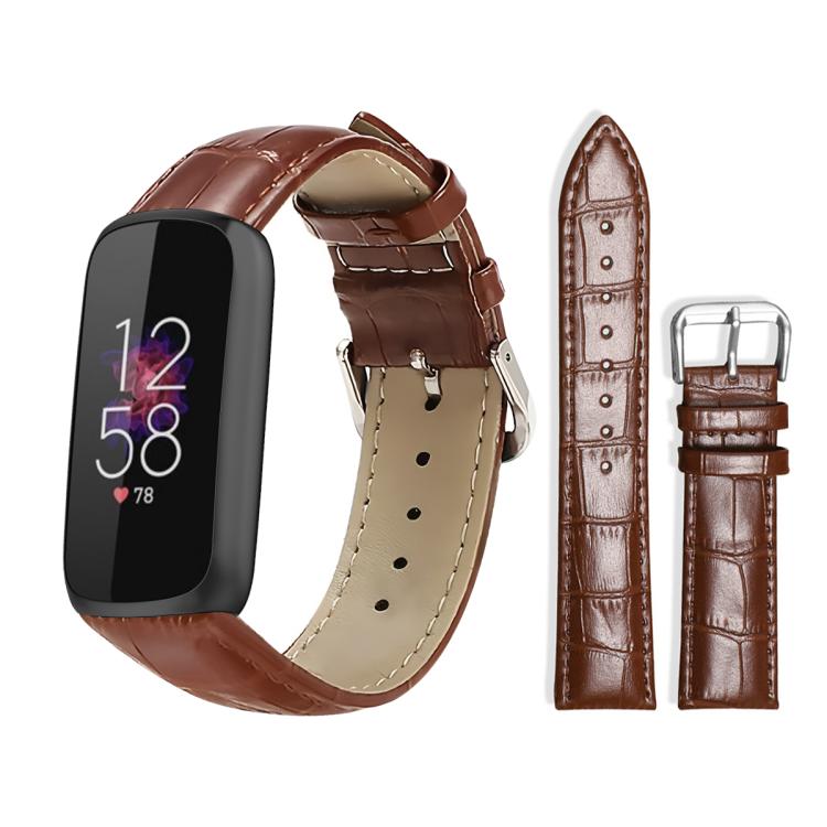 Watch Band – Leather (18mm) For Fitbit Luxe Special Edition 12mm Dark Brown