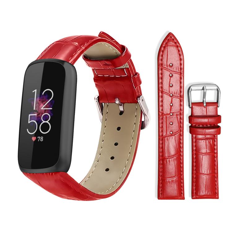 Watch Band – Leather (18mm) For Fitbit Luxe Special Edition 12mm Red
