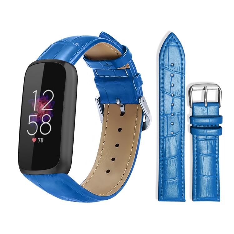 Watch Band – Leather (18mm) For Fitbit Luxe Special Edition 12mm Blue