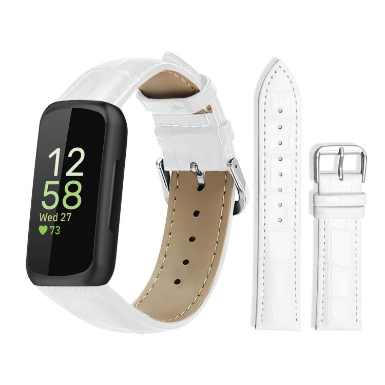 Watch Band – Leather (18mm) For Fitbit Inspire 3 12mm White