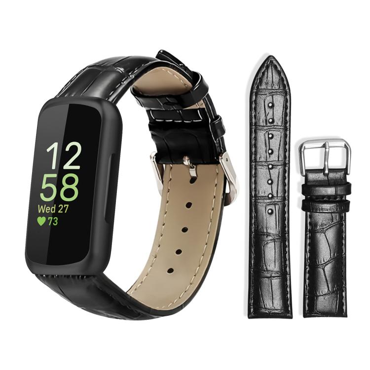 Watch Band – Leather (18mm) For Fitbit Inspire 3 12mm Black