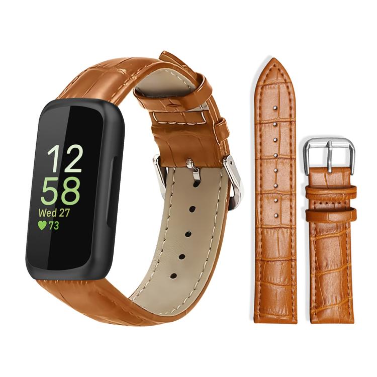 Watch Band – Leather (18mm) For Fitbit Inspire 3 12mm Light Brown