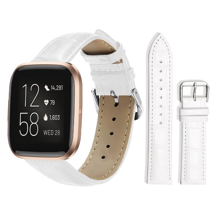 Watch Band – Leather (14mm) For Fitbit Versa 2 Versa Versa Lite Blaze 22mm White