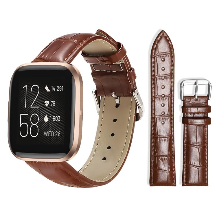 Watch Band – Leather (14mm) For Fitbit Versa 2 Versa Versa Lite Blaze 22mm Dark Brown