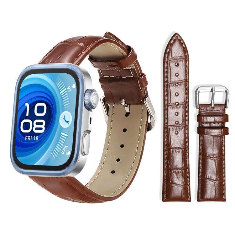 Watch Band – Leather (20mm) For Huawei Watch Fit 5 Fit 5 Pro 20mm Dark Brown