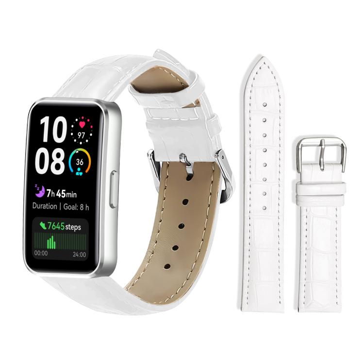 Watch Band – Leather (20mm) For Huawei Band 10 9 8 14mm White