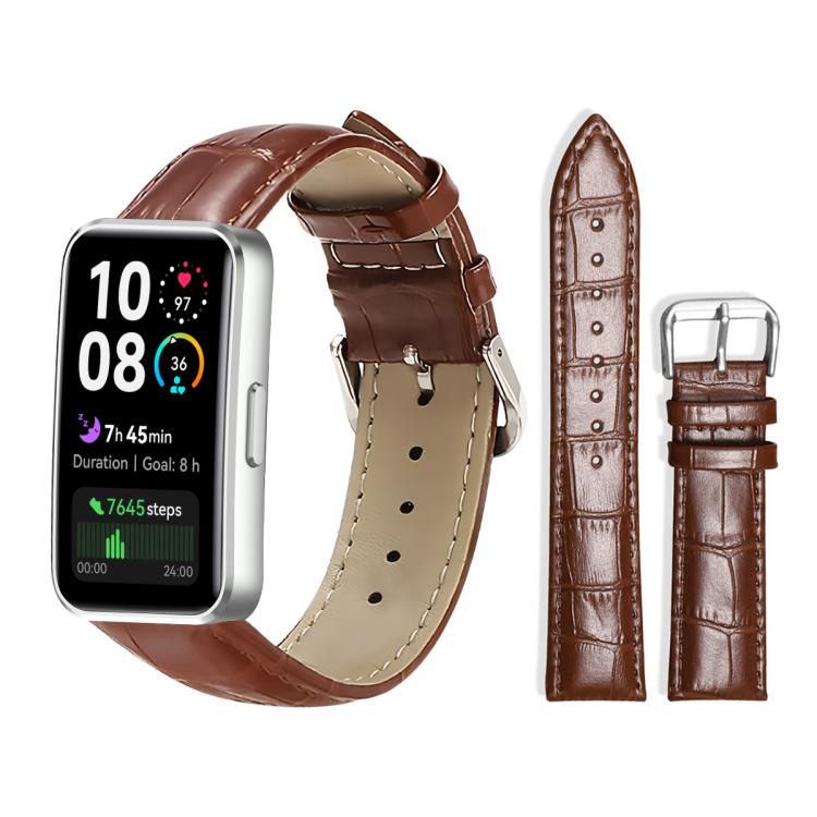 Watch Band – Leather (20mm) For Huawei Band 10 9 8 14mm Dark Brown