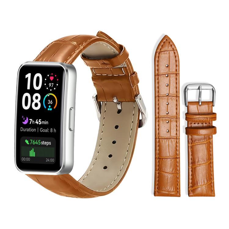 Watch Band – Leather (20mm) For Huawei Band 10 9 8 14mm Light Brown