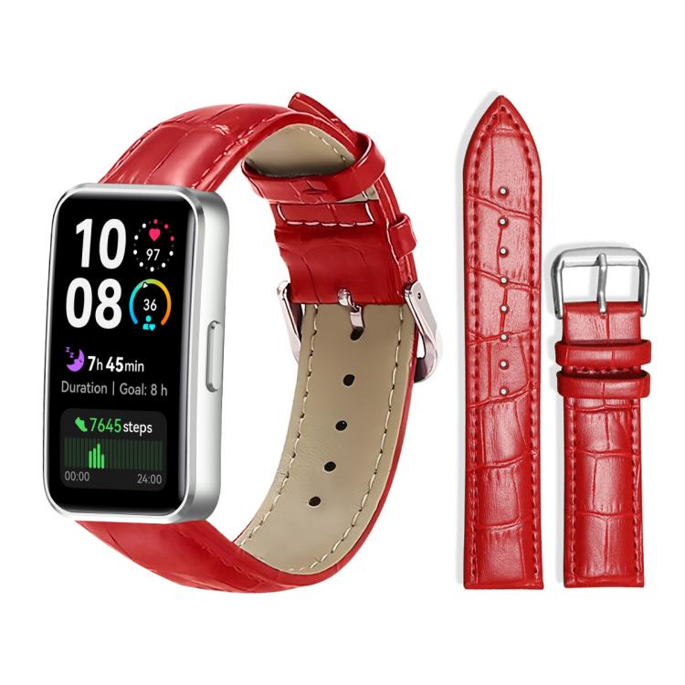 Watch Band – Leather (20mm) For Huawei Band 10 9 8 14mm Red