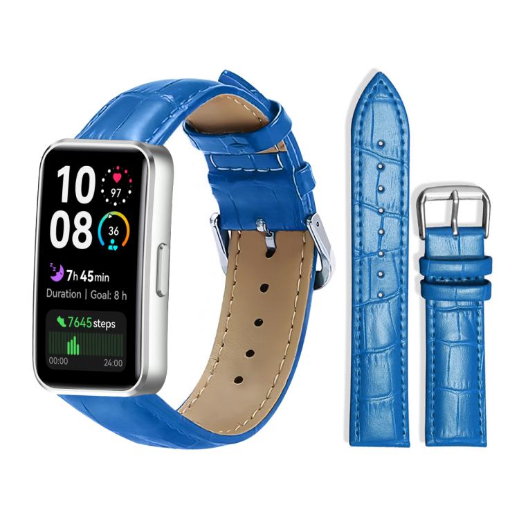 Watch Band – Leather (20mm) For Huawei Band 10 9 8 14mm Blue