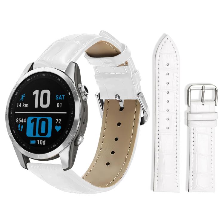 xDfind Bamboo Texture Pin Buckle Leather Watch Band, For Garmin Fenix 8/7X/6X/5X 26mm 22mm, For Garmin Fenix 8/7/6/5 22mm 20mm, For Garmin Fenix 8/7S/6S/5S 20mm 18mm, For Garmin Forerunner 45/45S/Swim2 18mm For Garmin Fenix 8 7S 6S 5S 20mm 18mm White