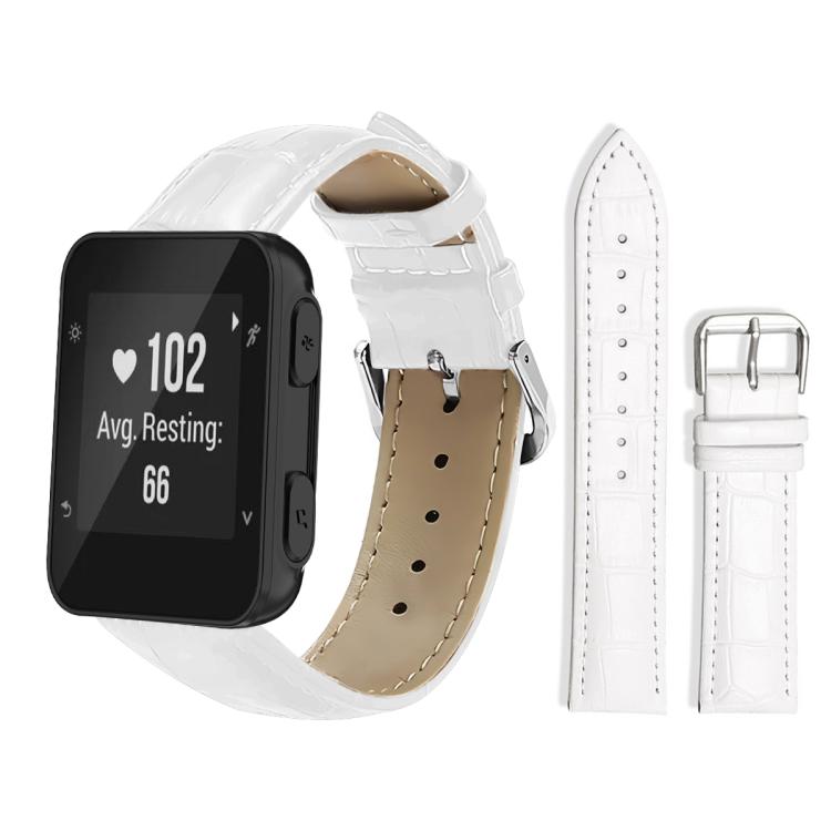 Watch Band – Leather (20mm) #2 For Garmin Forerunner 35 30 35j 20mm White