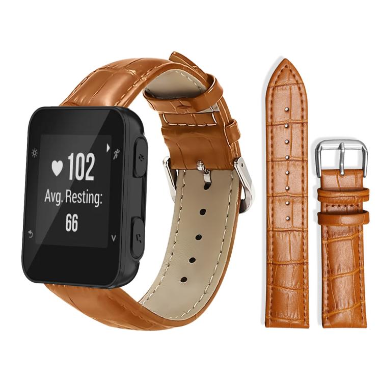 Watch Band – Leather (20mm) #2 For Garmin Forerunner 35 30 35j 20mm Light Brown