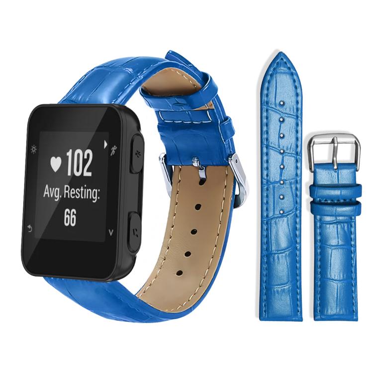 Watch Band – Leather (20mm) #2 For Garmin Forerunner 35 30 35j 20mm Blue