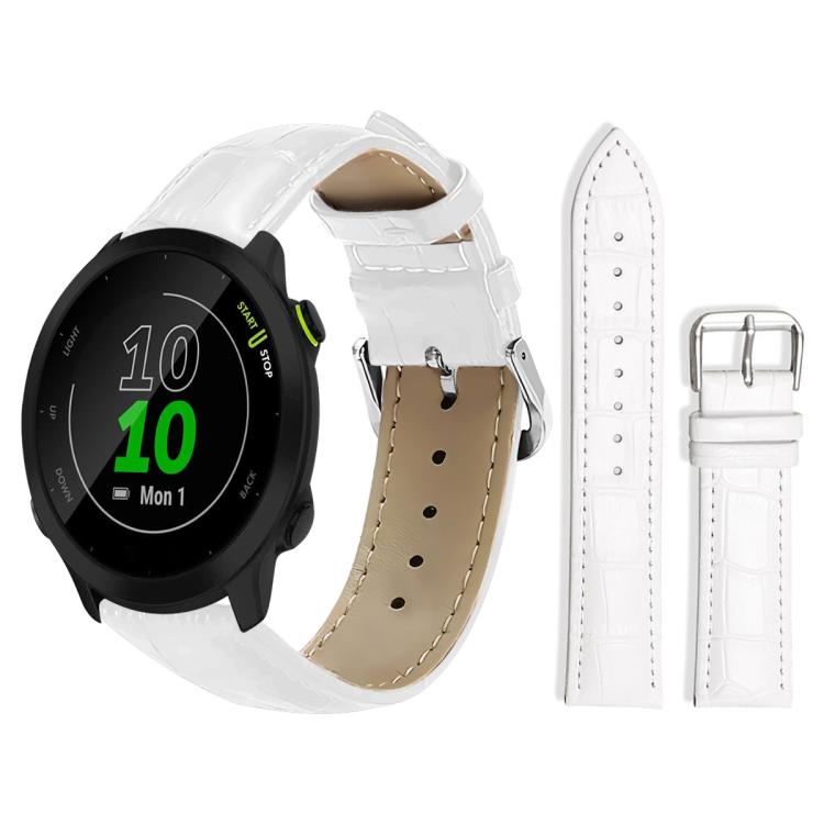 xDfind Bamboo Texture Pin Buckle Leather Watch Band, For Garmin Fenix 8/7X/6X/5X 26mm 22mm, For Garmin Fenix 8/7/6/5 22mm 20mm, For Garmin Fenix 8/7S/6S/5S 20mm 18mm, For Garmin Forerunner 45/45S/Swim2 18mm For Garmin Forerunner 45 45S Swim2 18mm White