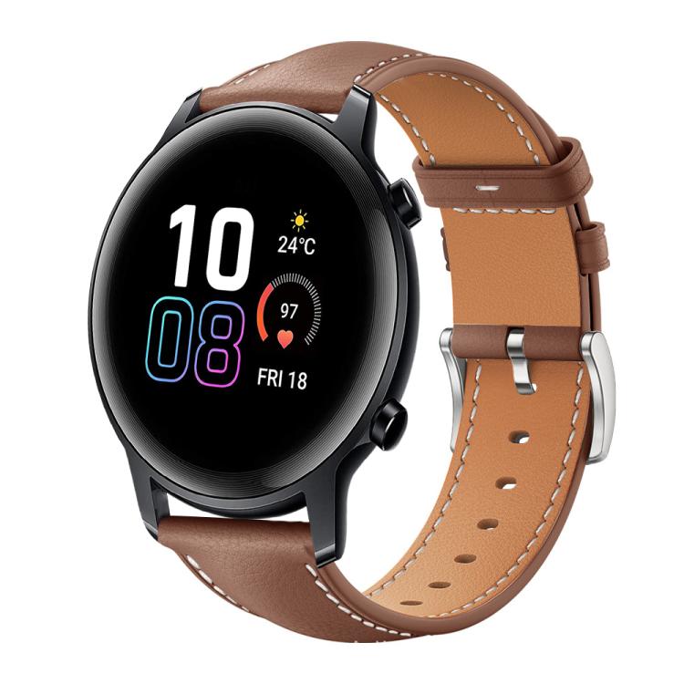 Watch Band – Leather (Black) #8 20mm For Honor Watch ES Magic Watch2 42mm Coffee