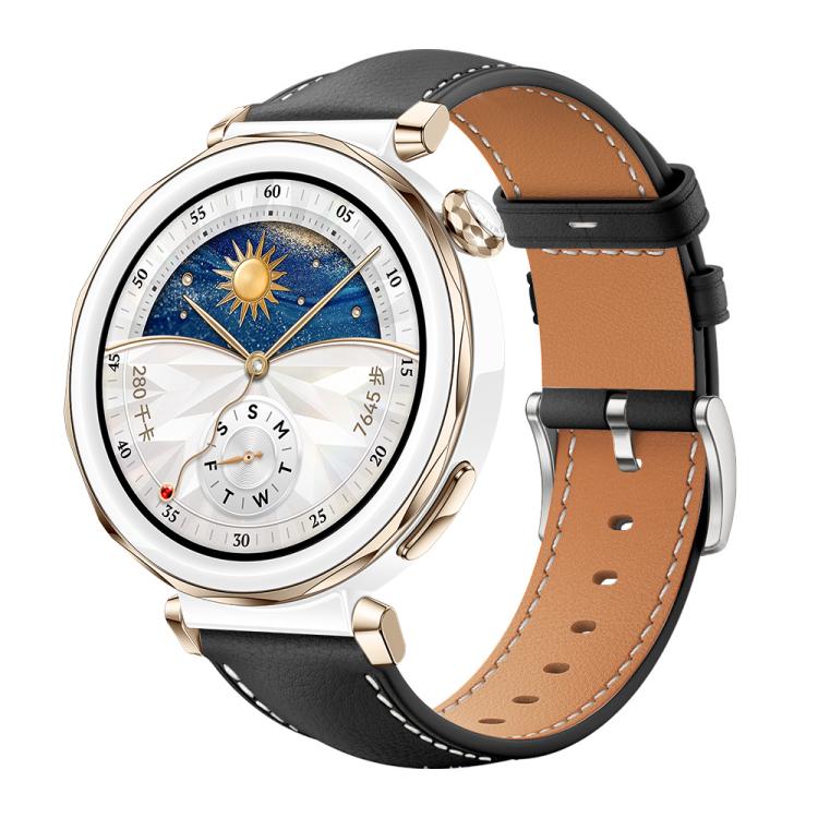Watch Band – Leather (Black) #4 22mm For Huawei Watch GT5 GT5 Pro 4 4 Pro Black