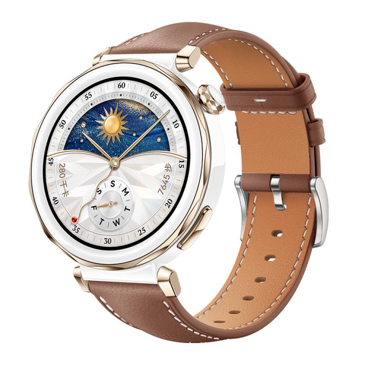 Watch Band – Leather (Black) #4 22mm For Huawei Watch GT5 GT5 Pro 4 4 Pro Coffee
