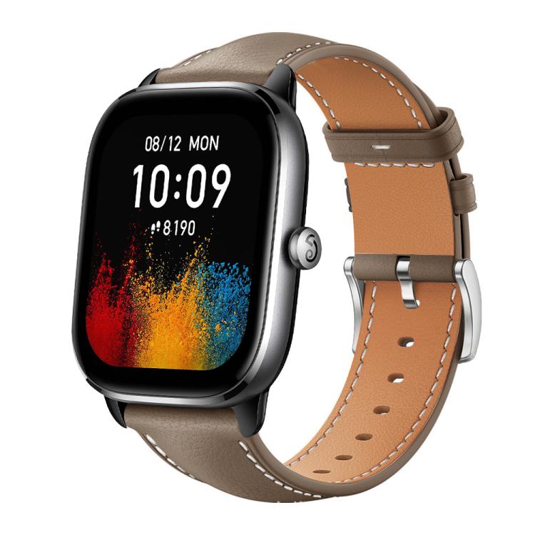 xDfind Flat Head Black Shark Fine Grain Leather Watch Band, 22mm For Amazfit GTR 4/3/3 Pro/Bip6/Bip5, 20mm For Amazfit GTS4 mini/GTS3/2/2E 20mm For Amazfit GTS4 mini GTS3 2 2E Brown