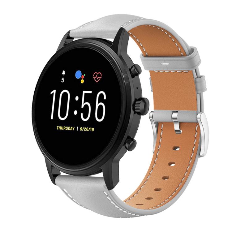 Watch Band – Leather (Black) #2 22mm For Fossil Gen 5 Carlyle Julianna Garrett Grey