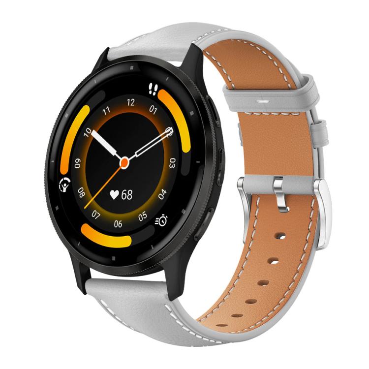 Watch Band – Leather (Black) #5 22mm For Garmin Venu 3 vivoactive4 Grey