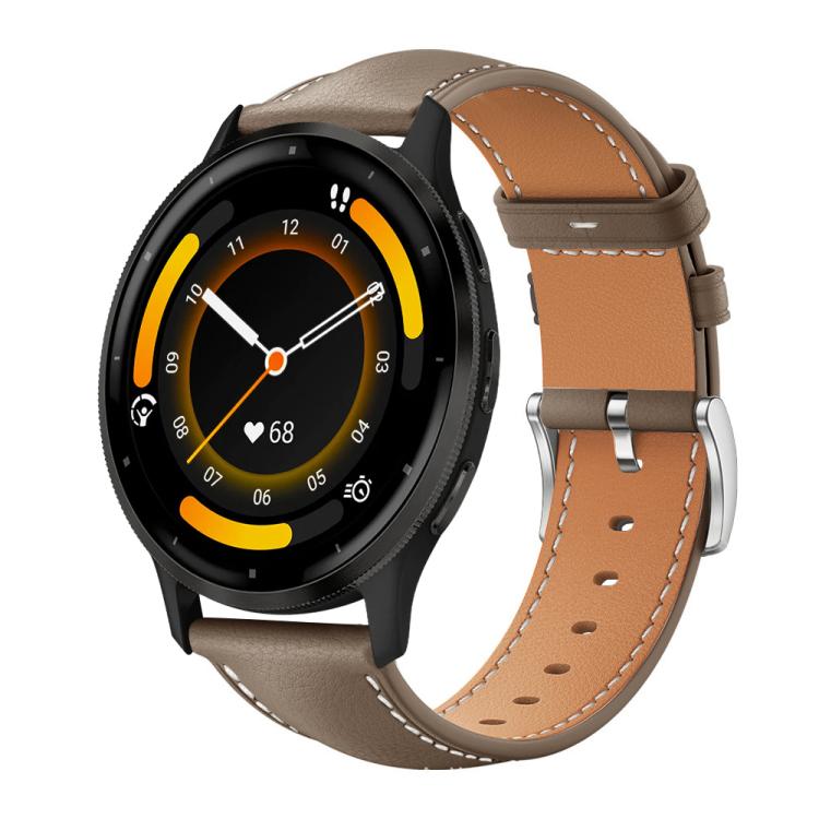 Watch Band – Leather (Black) #5 22mm For Garmin Venu 3 vivoactive4 Brown