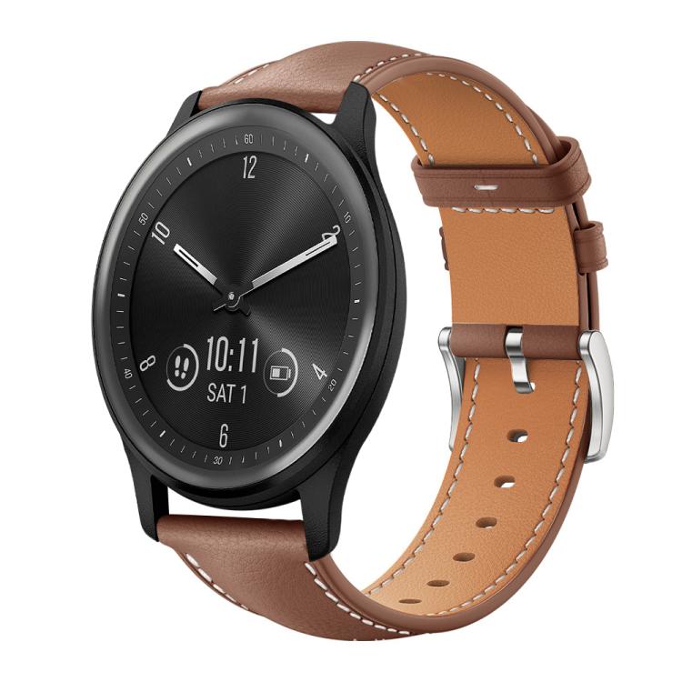 Watch Band – Leather (Black) #5 20mm For Garmin GarminMove Sport vivoactive5 3 Coffee