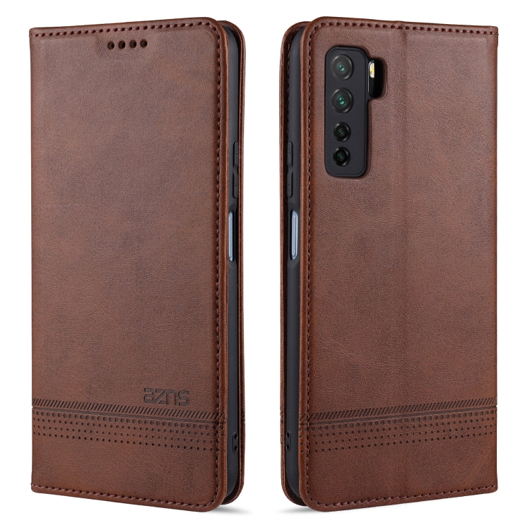 AZNS Magnetic Calf Texture Horizontal Flip Leather Case with Card Slots & Holder & Wallet – Magnetic, Card Slot, Flip, For Huawei Nova 7 SE, For Huawei Nova 7, For Huawei Enjoy 20, For Huawei Maimang 9