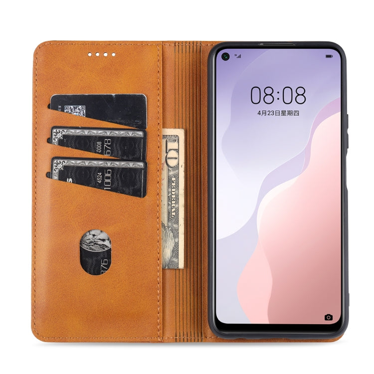 AZNS Magnetic Calf Texture Horizontal Flip Leather Case with Card Slots & Holder & Wallet – Magnetic, Card Slot, Flip, For Huawei Nova 7 SE, For Huawei Nova 7, For Huawei Enjoy 20, For Huawei Maimang 9