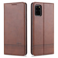 AZNS Magnetic Calf Texture Horizontal Flip Leather Case with Card Slots & Holder & Wallet – Magnetic, Card Slot, Flip, For Samsung Galaxy S20+ For Samsung Galaxy S20+ Dark Brown