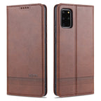 AZNS Magnetic Calf Texture Horizontal Flip Leather Case with Card Slots & Holder & Wallet – Magnetic, Card Slot, Flip, For Samsung Galaxy S20+ For Samsung Galaxy S20+ Dark Brown