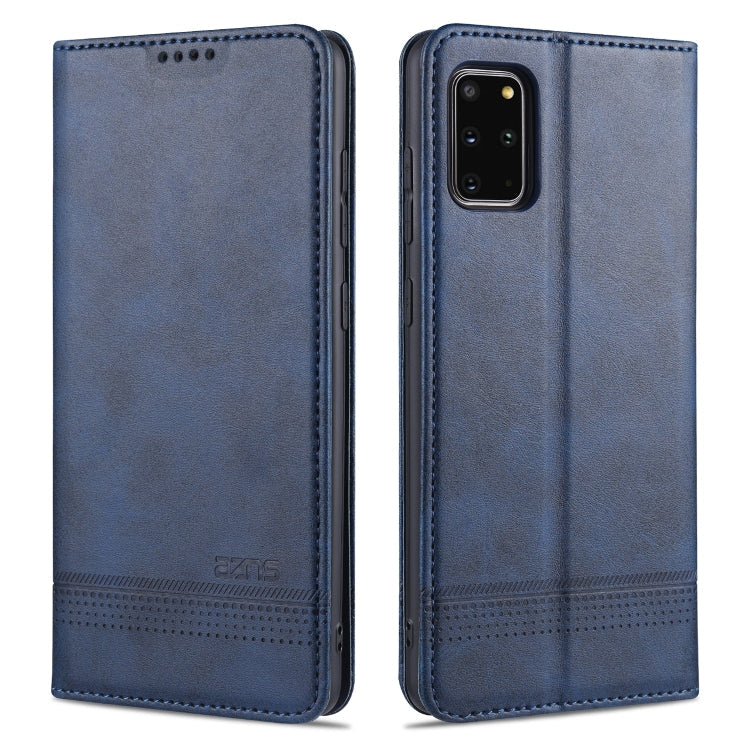 AZNS Magnetic Calf Texture Horizontal Flip Leather Case with Card Slots & Holder & Wallet – Magnetic, Card Slot, Flip, For Samsung Galaxy S20+ For Samsung Galaxy S20+ Dark Blue