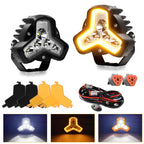 2pcs/Pack Car 80W High-power Matrix Triangle Cannon Work Light with Cable Set, Triangle Triangle