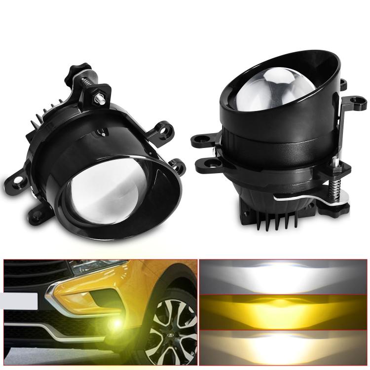 T12 2pcs/Pack 55W 3 inch High Power Dual Lens Fog Light Oblique Style for Toyota, T12 Left Driver, T12 Right Driver – Waterproof, Aluminum Alloy T12 Right Driver