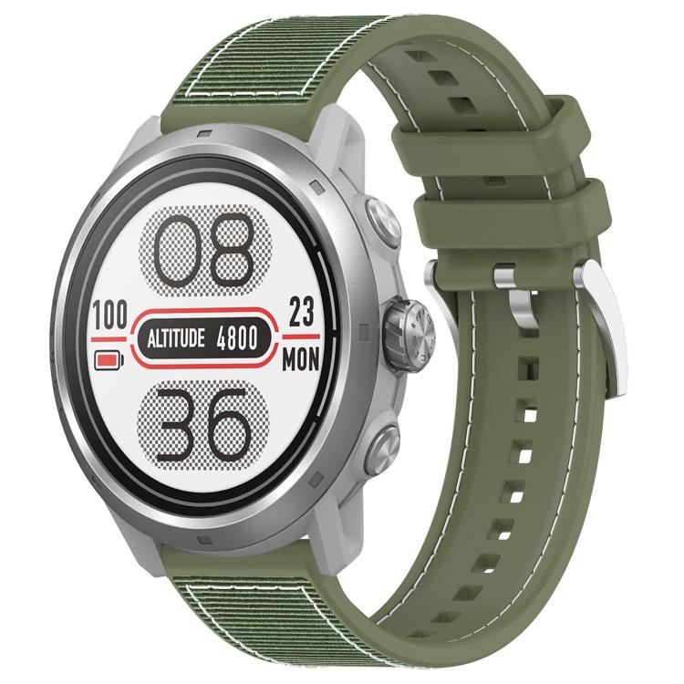 Watch Band – Silicone, Braided Nylon (20mm) #2 20mm For COROS Pace 2 Apex 2 42mm Green