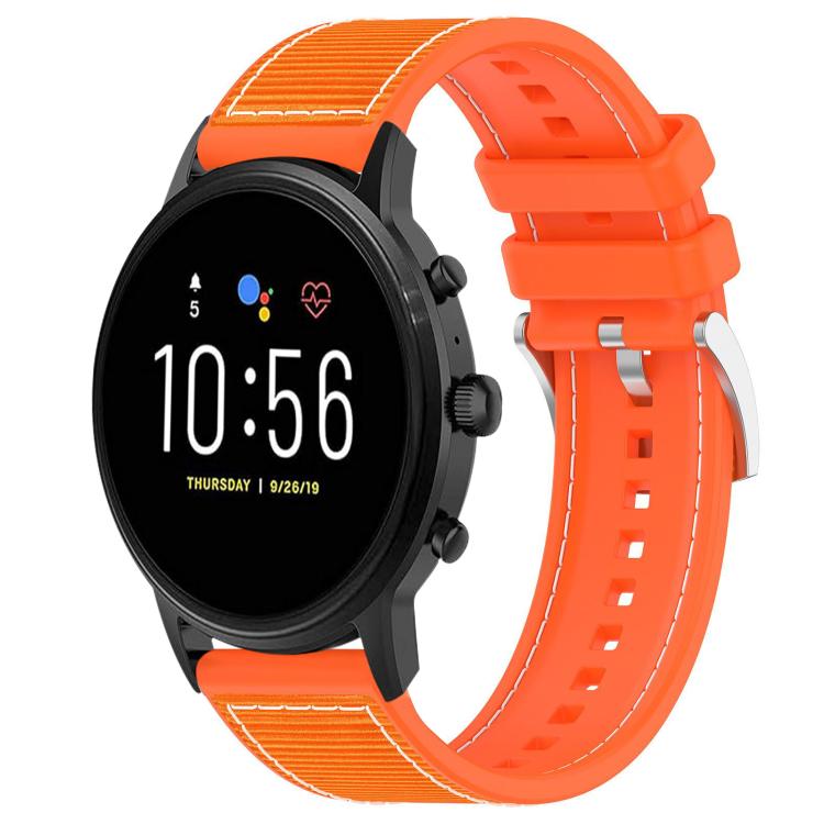 Watch Band – Silicone, Braided Nylon (22mm) #4 22mm For Fossil Gen 5 Carlyle Julianna Orange