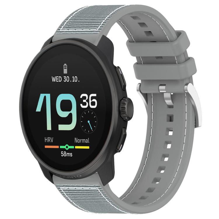 Watch Band – Silicone, Braided Nylon (22mm) #2 22mm For Suunto Race S Race 9 Peak Grey