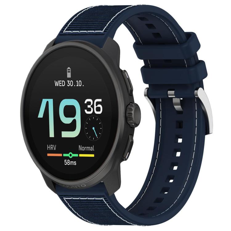 Watch Band – Silicone, Braided Nylon (22mm) #2 22mm For Suunto Race S Race 9 Peak Midnight Blue