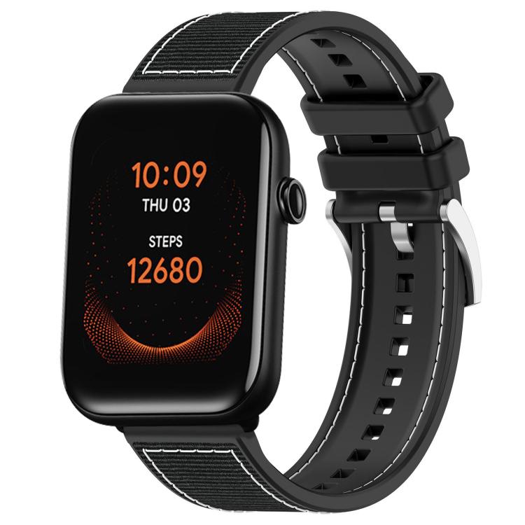 Watch Band – Silicone, Braided Nylon (20mm) 20mm For Ticwatch GTH E3 E 2 Black