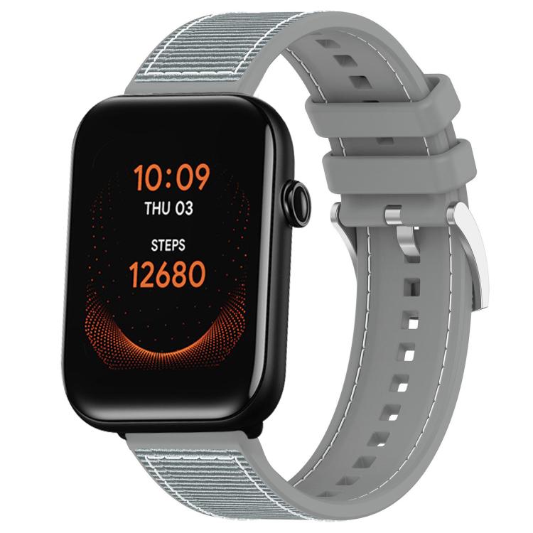 Watch Band – Silicone, Braided Nylon (20mm) 20mm For Ticwatch GTH E3 E 2 Grey