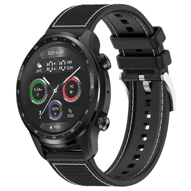 Watch Band – Silicone, Braided Nylon (20mm) 22mm For Ticwatch Pro X Pro 3 Pro Black