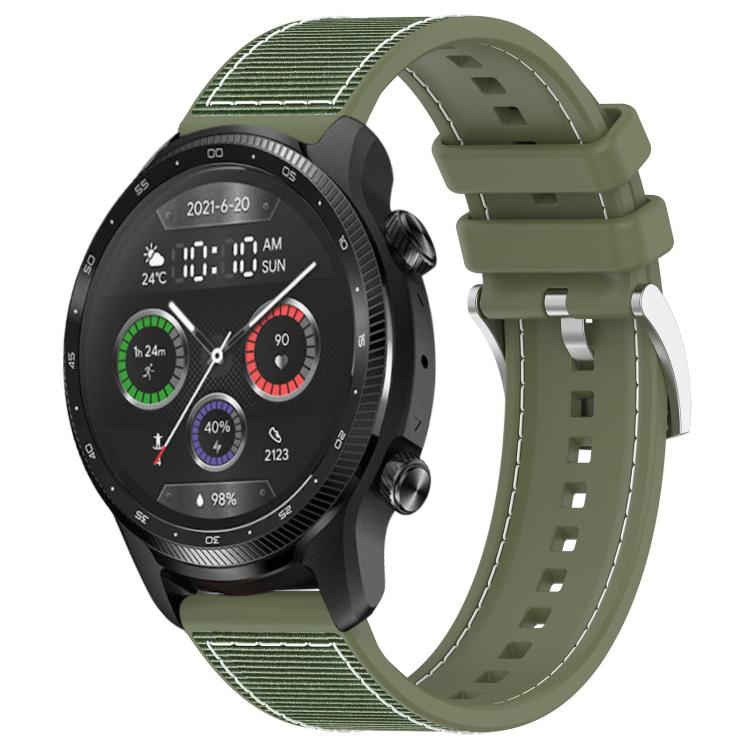 Watch Band – Silicone, Braided Nylon (20mm) 22mm For Ticwatch Pro X Pro 3 Pro Green