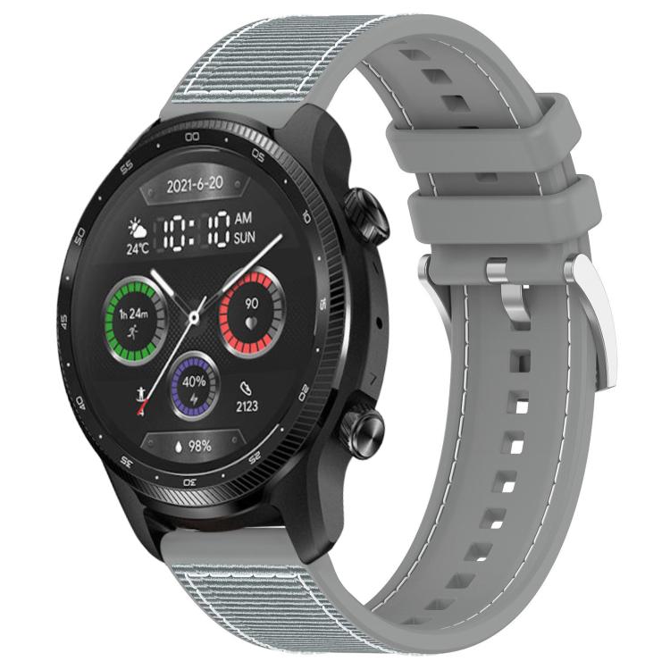 Watch Band – Silicone, Braided Nylon (20mm) 22mm For Ticwatch Pro X Pro 3 Pro Grey