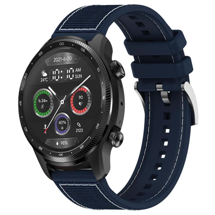 Watch Band – Silicone, Braided Nylon (20mm) 22mm For Ticwatch Pro X Pro 3 Pro Midnight Blue