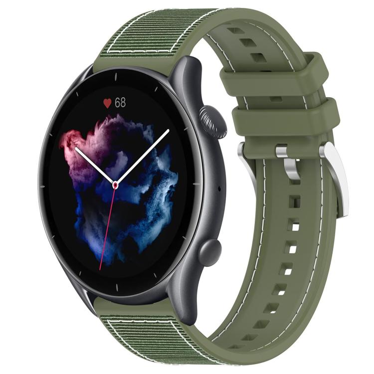 Watch Band – Silicone, Braided Nylon (22mm) #6 22mm For Amazfit GTR 4 GTR 3 GTR 3 Pro Green