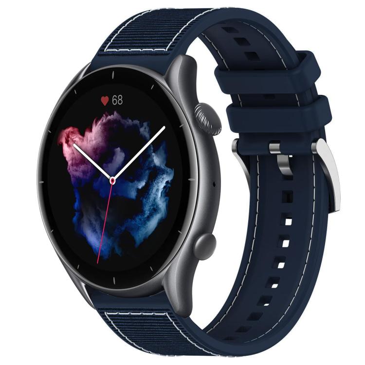 Watch Band – Silicone, Braided Nylon (22mm) #6 22mm For Amazfit GTR 4 GTR 3 GTR 3 Pro Midnight Blue