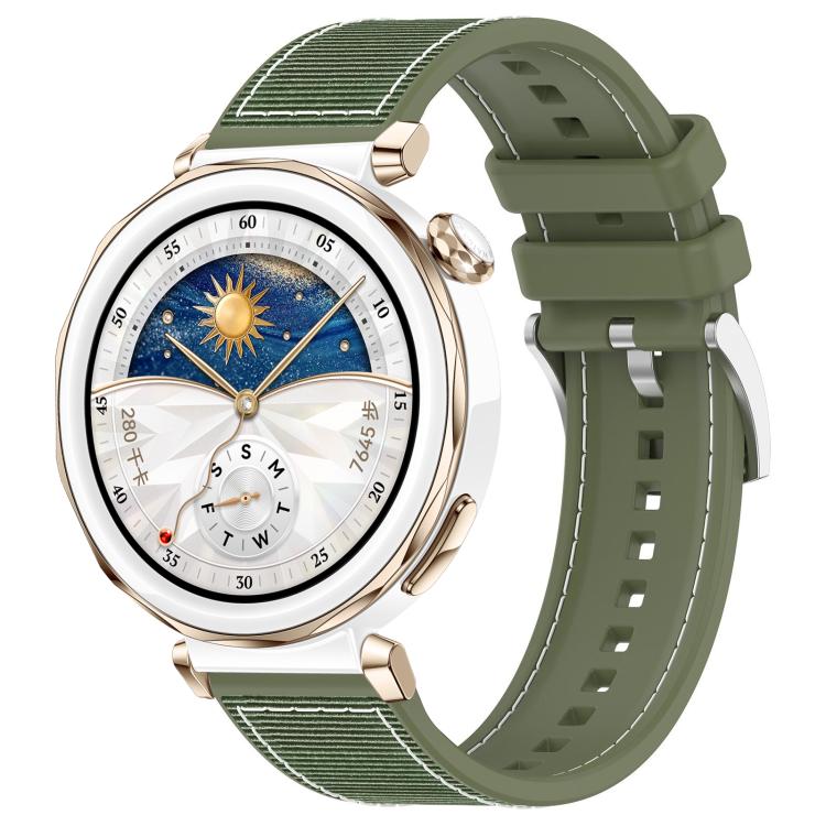 Watch Band – Silicone, Braided Nylon (22mm) 22mm For Huawei Watch GT5 GT5 Pro 4 4 Pro Green