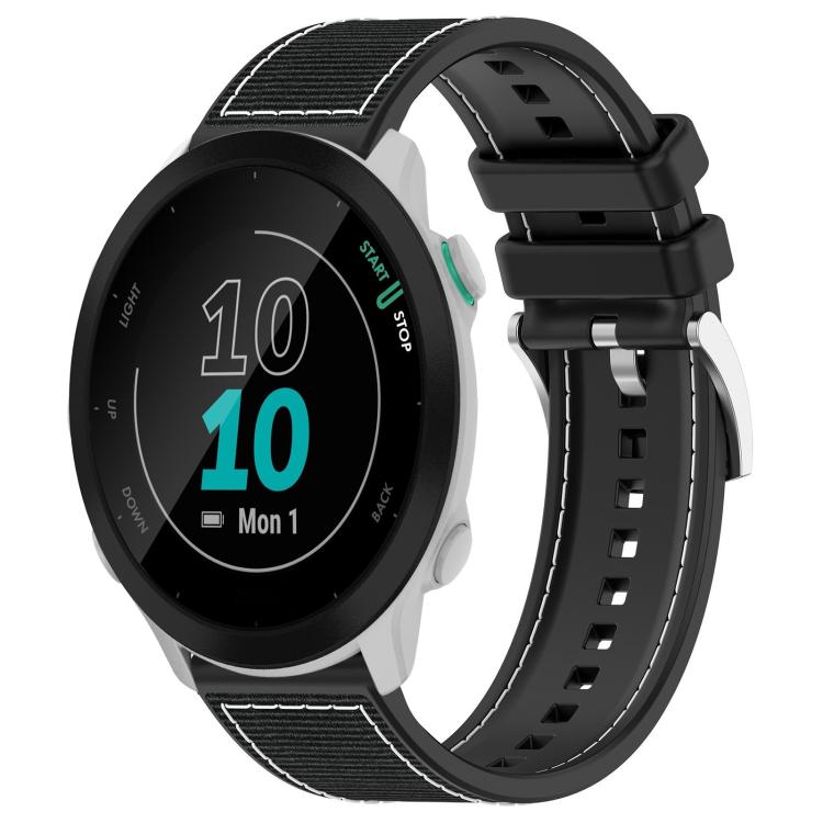 Watch Band – Silicone, Braided Nylon (22mm) #5 20mm For Garmin Forerunner 570 42mm 245 645 Black