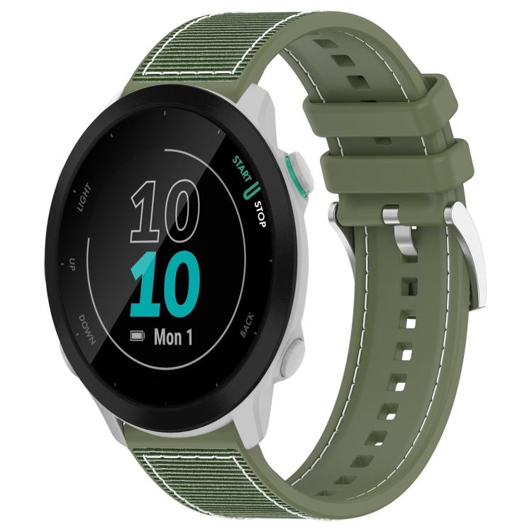 Watch Band – Silicone, Braided Nylon (22mm) #5 20mm For Garmin Forerunner 570 42mm 245 645 Green