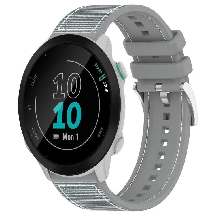 Watch Band – Silicone, Braided Nylon (22mm) #5 20mm For Garmin Forerunner 570 42mm 245 645 Grey
